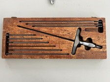 STARRETT 445 MICROMETER KIT WITH WOOD CASE BOTTOM 9 RODS