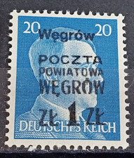 Local Poland 1945 overprint Polska Poczta - Węgrów MNH