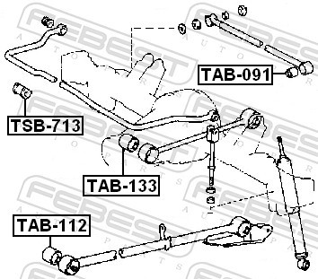  Für FEBEST TAB-112 REAR LEVER SILENT BLOCK TOYOTA LITEACE VAN W  Top-Verkäufer 
