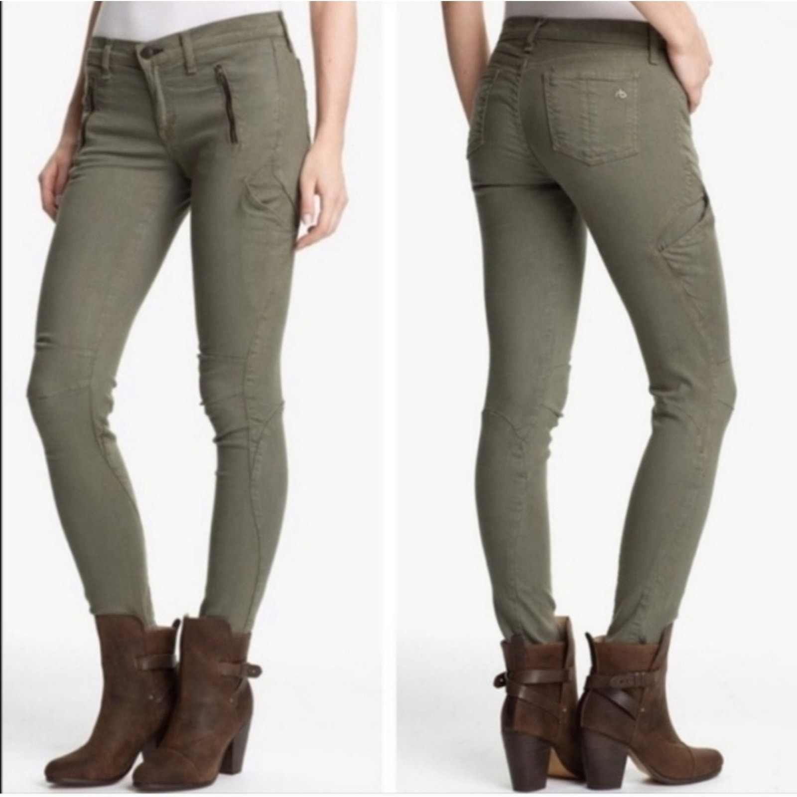 Rag & Bone Jeans Military green Pants 26 Women’s Seam Detail Skinny Cargo Casual