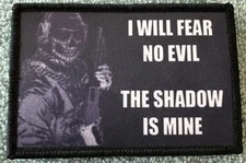 FEAR NO EVIL 2x3 Embroidered Morale Patch Hook Backing Brand New
