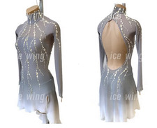 Figure Skating Dress Ice Skating Dress Competition Skating Wear gray dyeing
