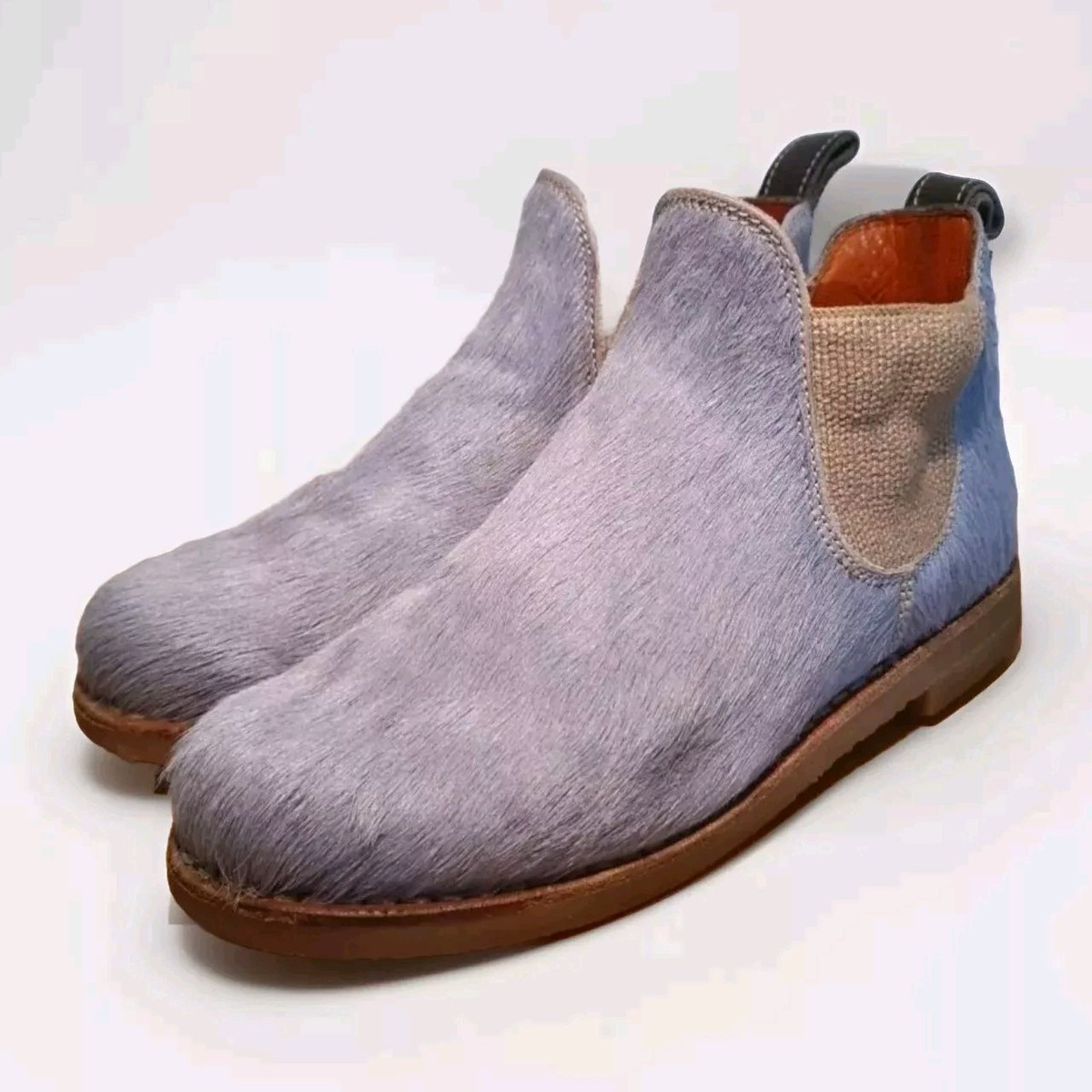 Penelope Chilvers Safari Pony Fur Women's Chelsea Ankle Boots Blue