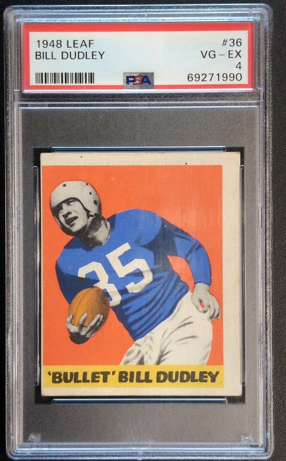 1948 Leaf #36 BILL DUDLEY Rookie RC - HOF Steelers, Lions, NFL MVP -- PSA 4