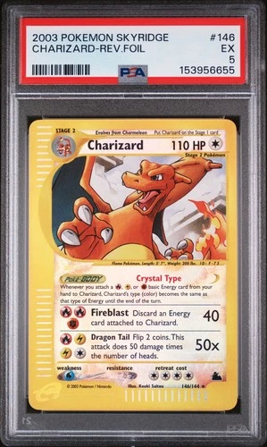 2003 POKEMON SKYRIDGE #146 CHARIZARD-REVERSE FOIL PSA 5