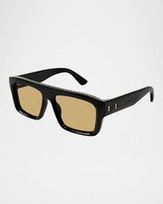Gucci GG 1461S black square sunglasses with crystals