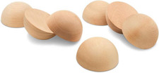 Wooden Split Balls 2-1/2 inch, Pack of 6 Wood Half Balls for Crafting and DIY Wr