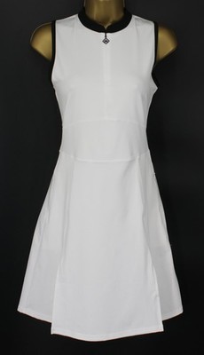 J.LINDEBERG DAMEN EBENHOLZ KLEID GOLF ÄRMELLOS GRÖSSE XS WEISS UVP £120 IB
