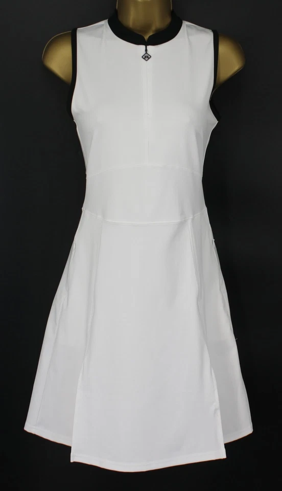 J.LINDEBERG DAMEN EBENHOLZ KLEID GOLF ÄRMELLOS GRÖSSE XS WEISS UVP £120 IB - Bild 1 von 4