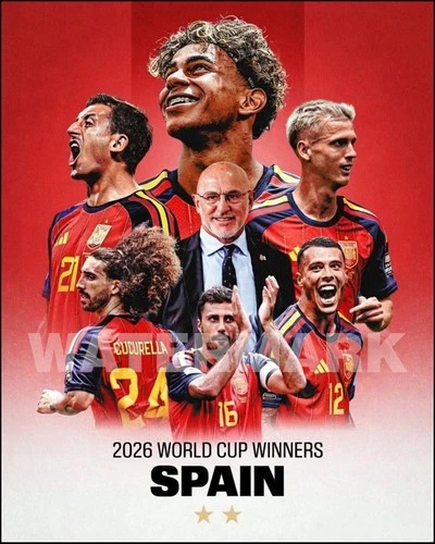 2026 WORLD CUP CHAMPIONS Spain Glossy 8x10 Photo FIFA Soccer Print