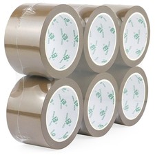 6 Rolls 2.5 Inch Brown Packing Tape Refills Heavy Duty 2.4 Mil x 60 Yards