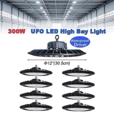 High Bay Led Shop Lights 300W 6500K Warehouse Led Light UFO Garage Ceiling Light