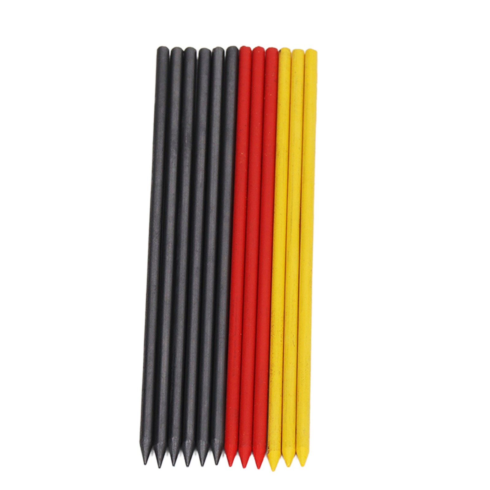 12Pcs HB Carpenter Pencil Refill Set 2.8mm Black Red Yellow Mechanical Deep Hole