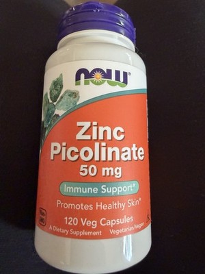 NOW Zinc Picolinate 50mg Immune Support 120 Veg Capsules Vegan Vegetarian