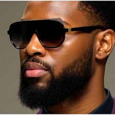 SUNGLASSES MEN DESIGNER GLASSES RECTANGULAR STYLE FLAT BLACK LENS MODERN LENTES