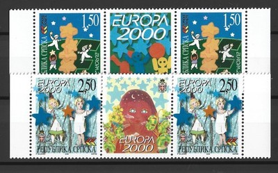 EUROPA C.E.P.T. BOSNIA. Año:2000.2 SERIES CENTRALES MINI HOJA** NUEVA Y PERFECTA