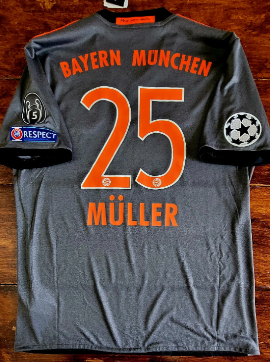 2016-17 ADIDAS BAYERN MUNICH UCL #25 MULLER AWAY SHIRT FOOTBALL