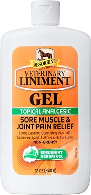 Absorbine Veterinary Liniment Gel Topical Analgesic Sore Muscle JointPain 12Oz