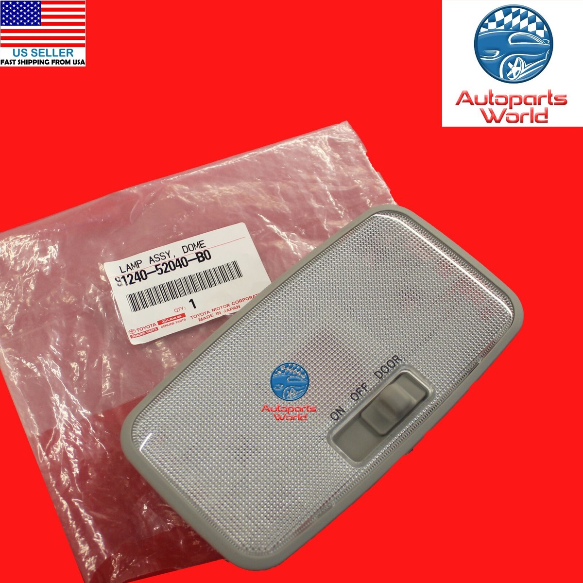 GENUINE OEM TOYOTA YARIS CAMRY RAV4 GRAY FRONT DOME OVERHEAD LAMP