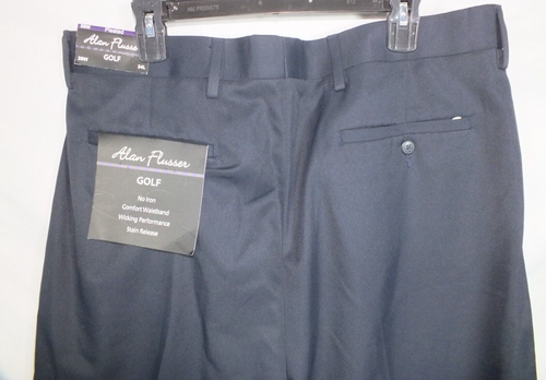 Alan Flusser Golf Pants Dark Blue Pleated Comfort Waistband 38 x 34 NWT - Picture 9 of 13