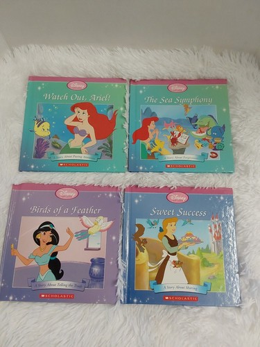 Lot X4 Disney Princess Scholastic Hardcover Books About Virtues 2002 & 2003 - Picture 1 of 9