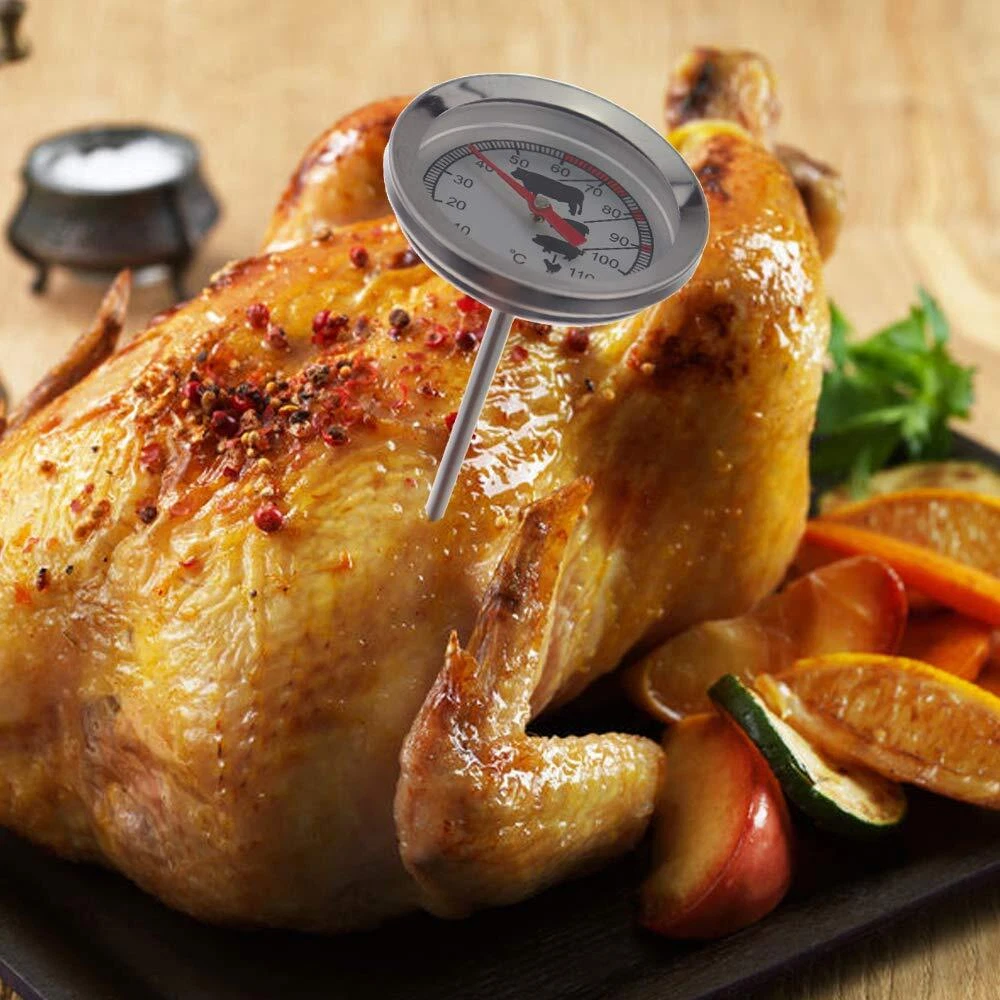 Meat Thermometer Probe Oven Proof Leave In Oven To Measure Meat Temperatures Wit