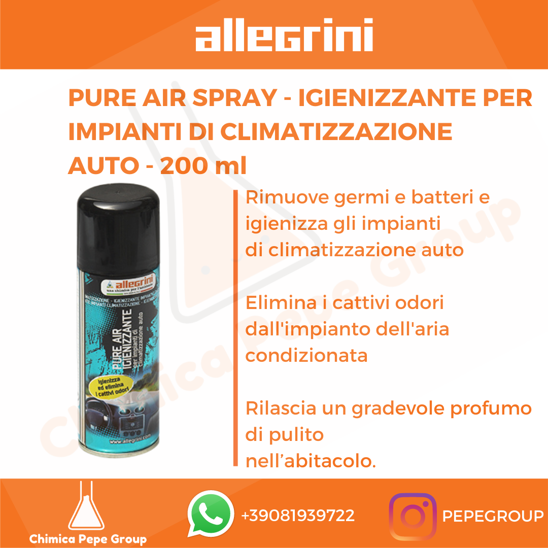 PURE AIR SPRAY 24x200ml Allegrini - IGIENIZZANTE per IMPIANTI DI CLIMATIZZAZIONE