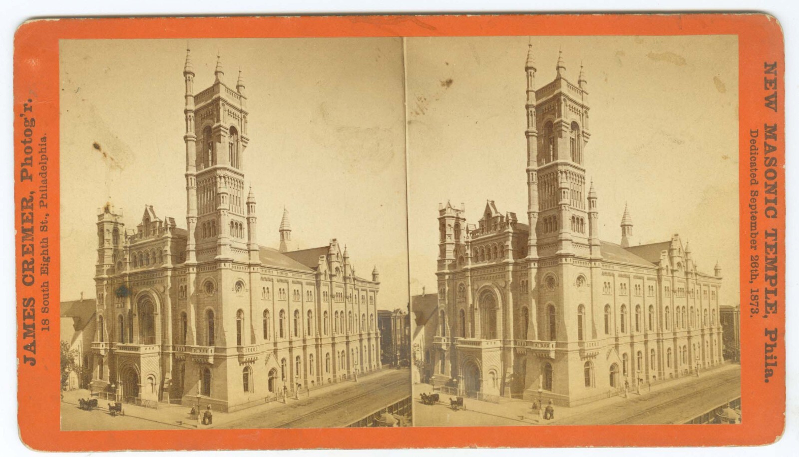 D0415~ PENNSYLVANIA - Philadelphia – New Masonic Temple Stereoview