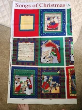 Songs of Christmas Fabric Book Panel to Sew~NEW~RARE~OOP!