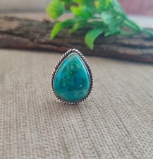 Chrysocolla Gemstone Ring 925 Sterling Silver Statement Ring Anniversary Ring