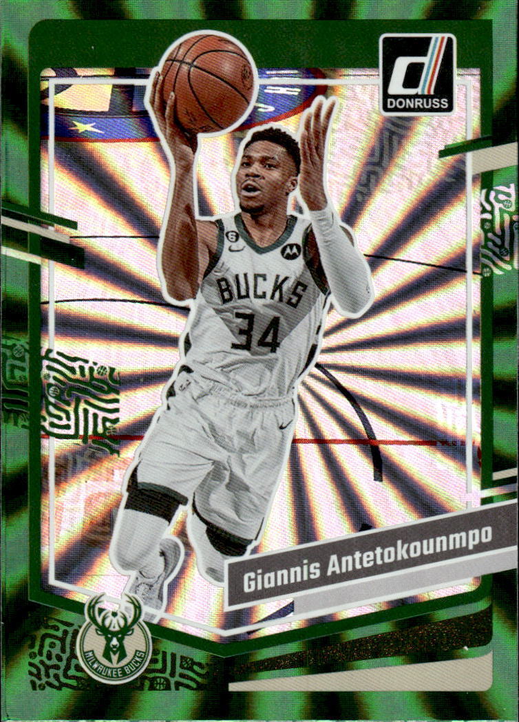 2023-24 Donruss Giannis Antetokounmpo #188 Green Laser Holo 2023-24 Donruss Giannis Antetokounmpo #188 Green Laser Holo