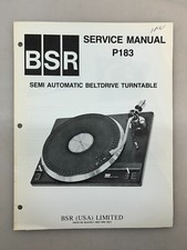 BSR P183 Original Service Manual Free Shipping