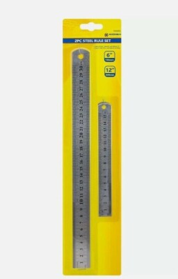2 STCK. EDELSTAHL ZOLLSTOCK METALL SET INGENIEURE MESSLINEALE 6 ZOLL 12 ZOLL DIY WERKZEUGE