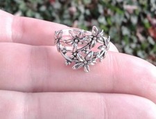 Flower Ring, Sterling Silver Bunch of Flowers Ring, Flower Jewelry
