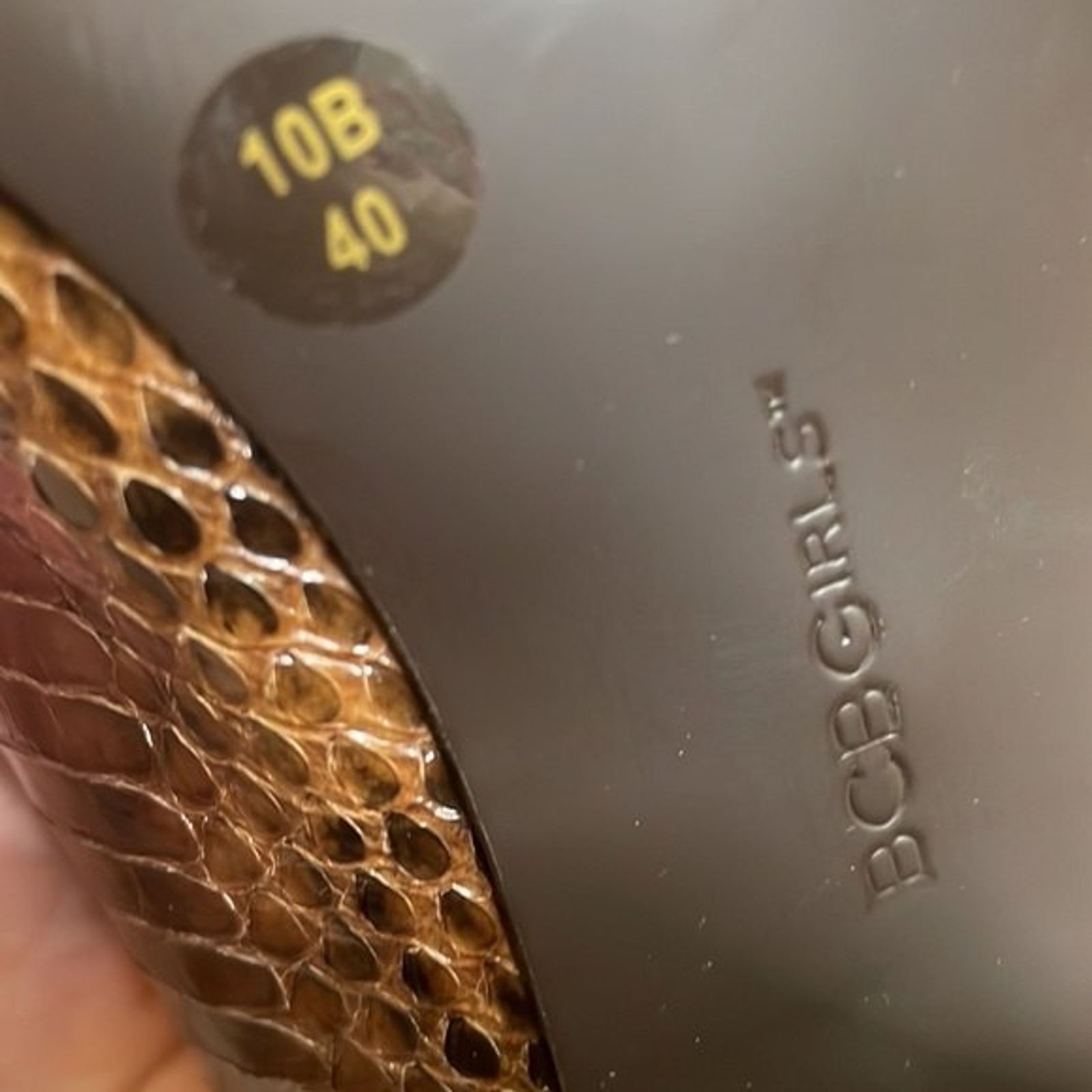 BCBGIRLS Brown Python Snakeskin Pumps Calista Siz… - image 6