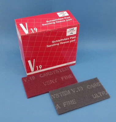 CARSYTEM Carsystem V.19 Schleifvlies 115 x 230mm, Pads, Vlies, rot, grau, fine, very fine