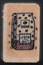 JAVA JOLT COFFEE FRESH BEAN BAG GROUND HERO ARTS NEW wood RUBBER STAMP