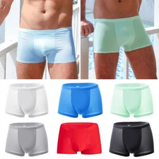 Men Boxer Briefs Panties Underpants Trunks Pouch Seamless Underwear Lightweight