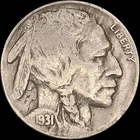 1931-S 5C Buffalo Nickel Ungraded Circulated