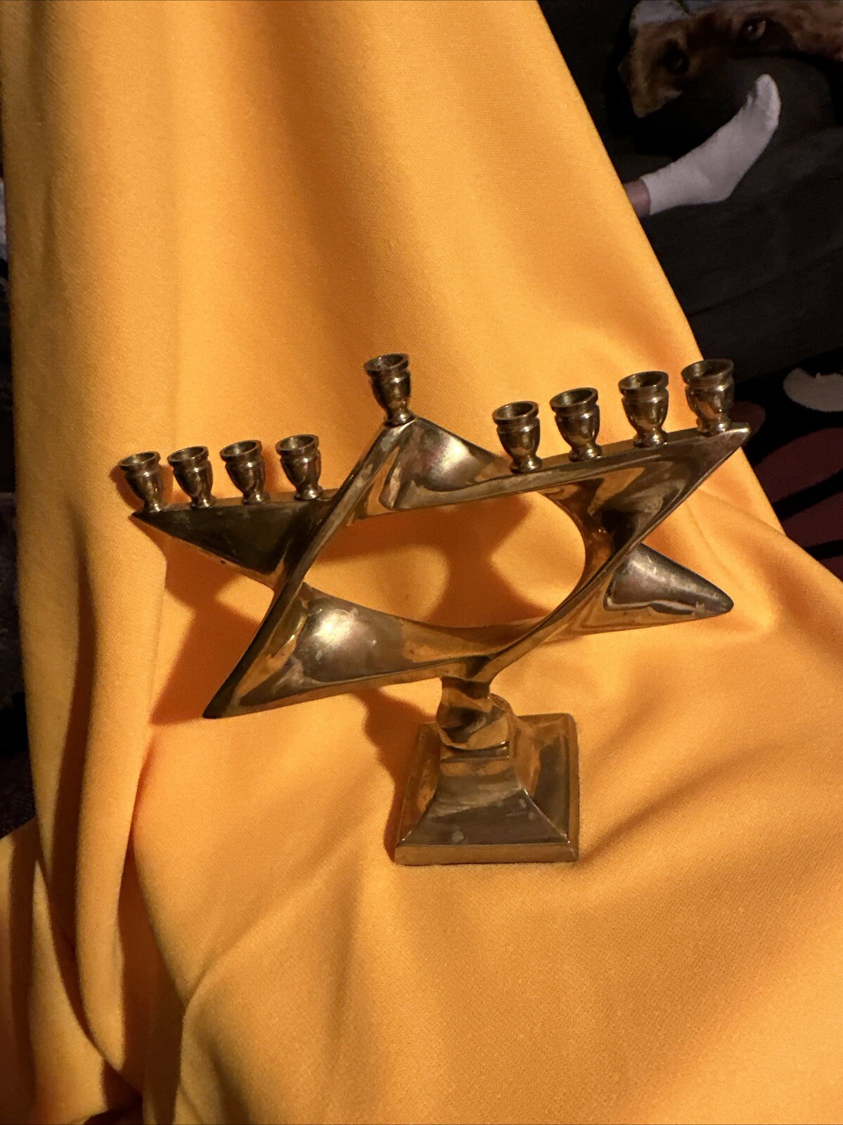 Vintage Menorah, Star Of David, Judica, Hanukkah, Israel, Candle Holder, 3D