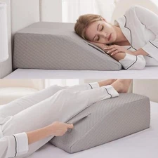 10" Flat Top Leg Elevation Pillow for Sleeping, Memory Foam Wedge Pillow for Leg