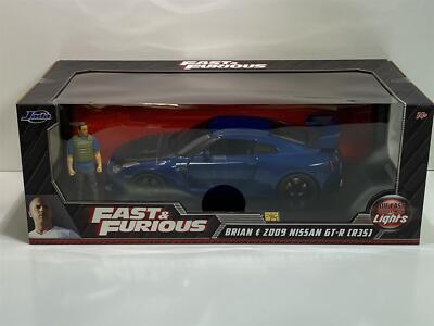 Fast And Furious Brians 2009 Nissan GTR Figur Verschleißteile Lichter 1:18 Jada