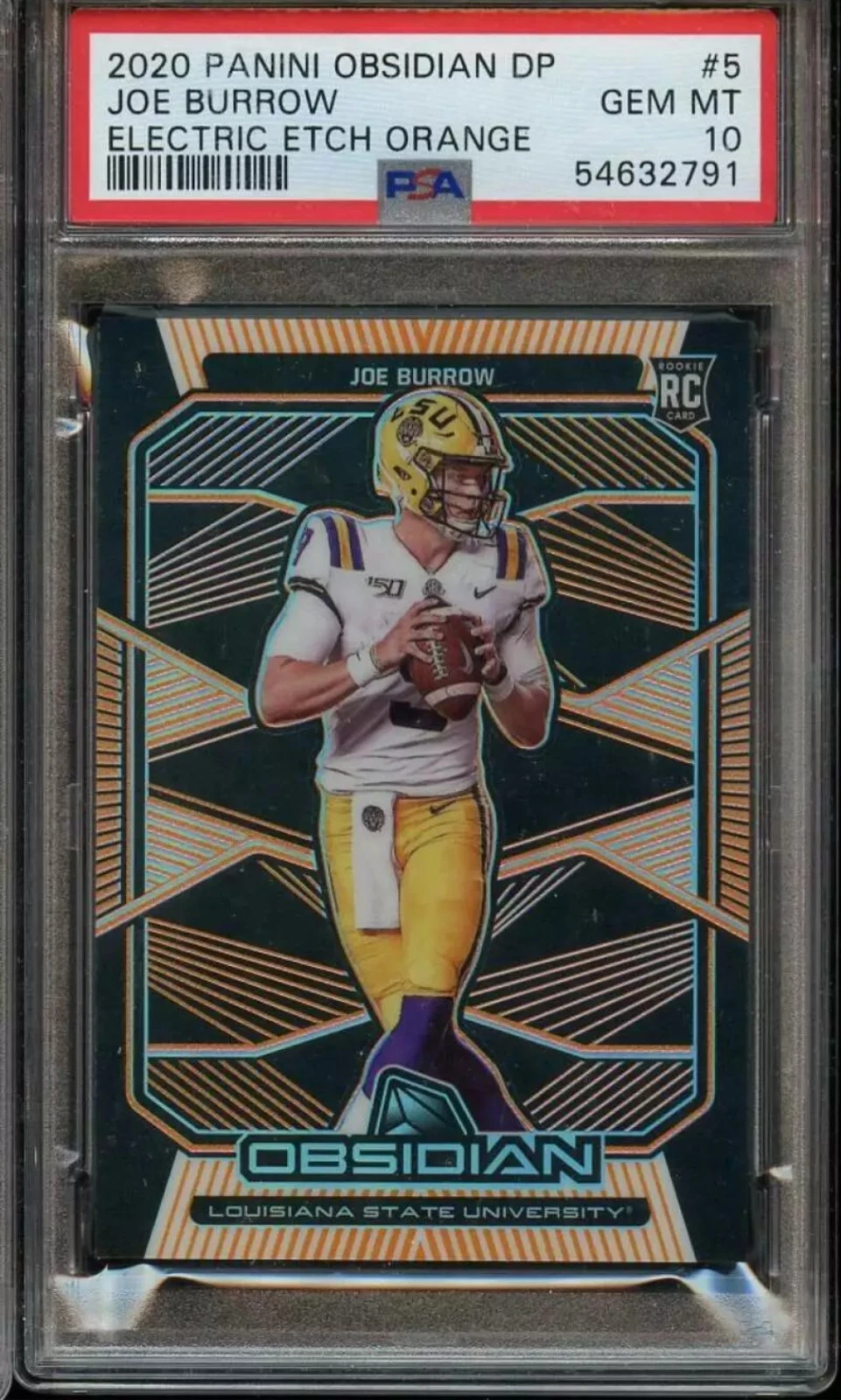 Joe Burrow Panini Obsidian Draft Picks #5 Electric Etch Orange