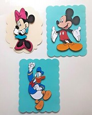 Mickey Minnie Mouse Donald Dimensional Card Front Scrapbook Embellishment 868