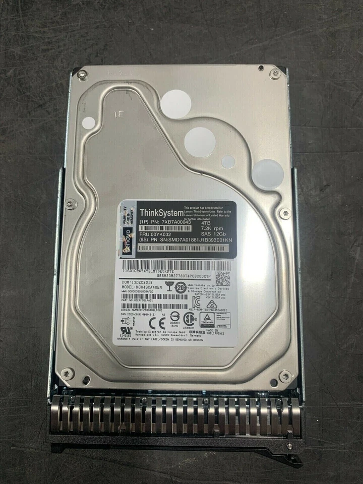 Lenovo SAS 7XB7A00043 ThinkSystem 4TB 00YK032 3.5" 7.2K 12Gb Hot Swap 512n HDD - Image 2 of 4