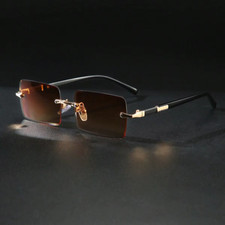 1Pc Rimless Sunglasses Rectangle Women Men Shades Small Square Sun Glasses for F