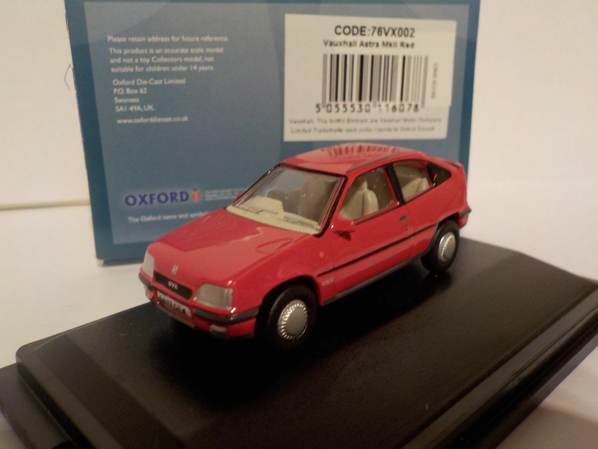 Vauxhall Astra - Red, Oxford Diecast 1/76 New Dublo, Railway Scale