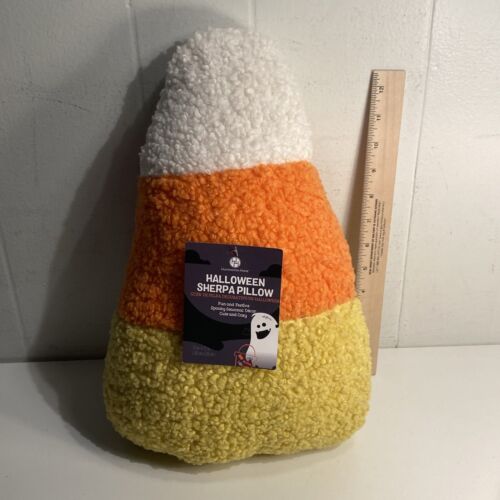Huntington Home Halloween Candy Corn 15 X 11" Sherpa Pillow Aldi Stuffy Plush