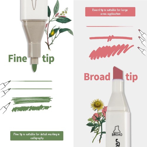 Alcohol Markers, 100 Colors Dual Tip Art Marker, Drawing Markers, Coloring Marke - Picture 3 of 16