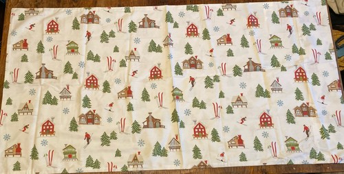 Pottery Barn King Size Ski village pillowcases Winter holiday Set Of 2 - Picture 2 of 4